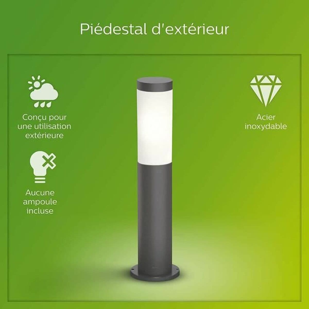 lampa Philips Luminarias de exterior Antracīts E27 230 V 2700 K - Image 4