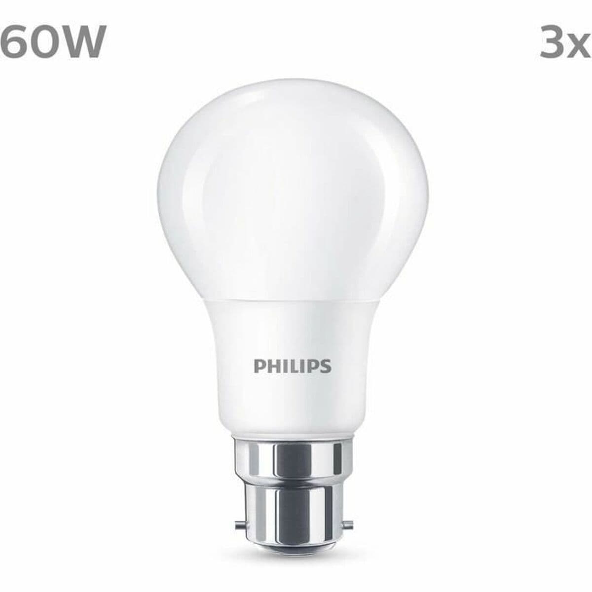 LED-Lampe Philips 60 W Mattierend Warmes Weiß F 8 W 60 W B22 3 Stück (2700 K)