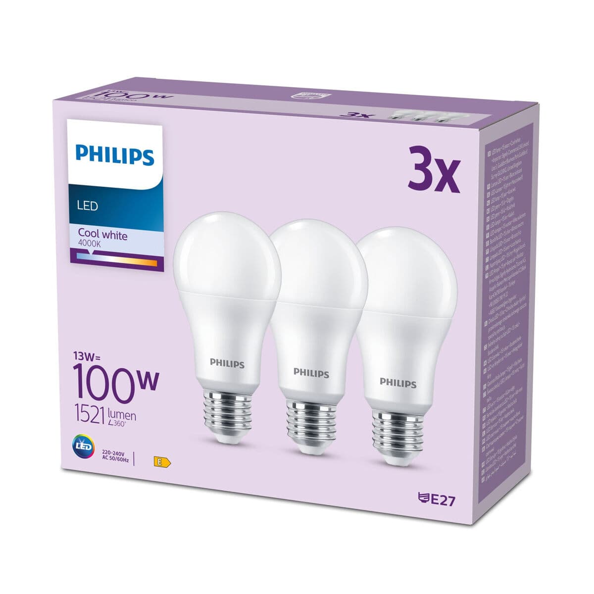 LED-Lampe Philips A67 Weiß E 100 W E27 3 Stück (4000 K) - Image 4
