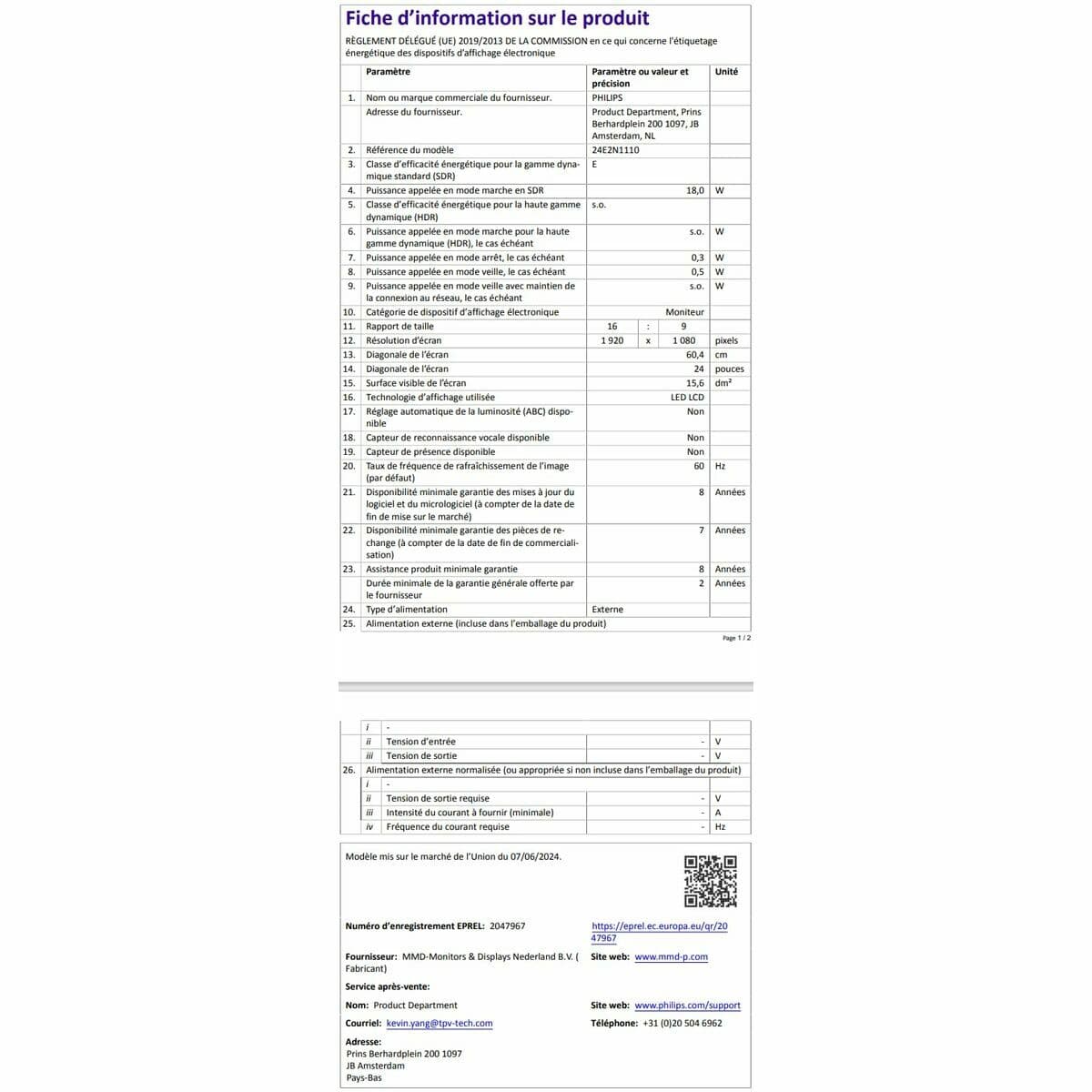 Monitor Philips 24E2N1110/00 23,8" Full HD - Image 14
