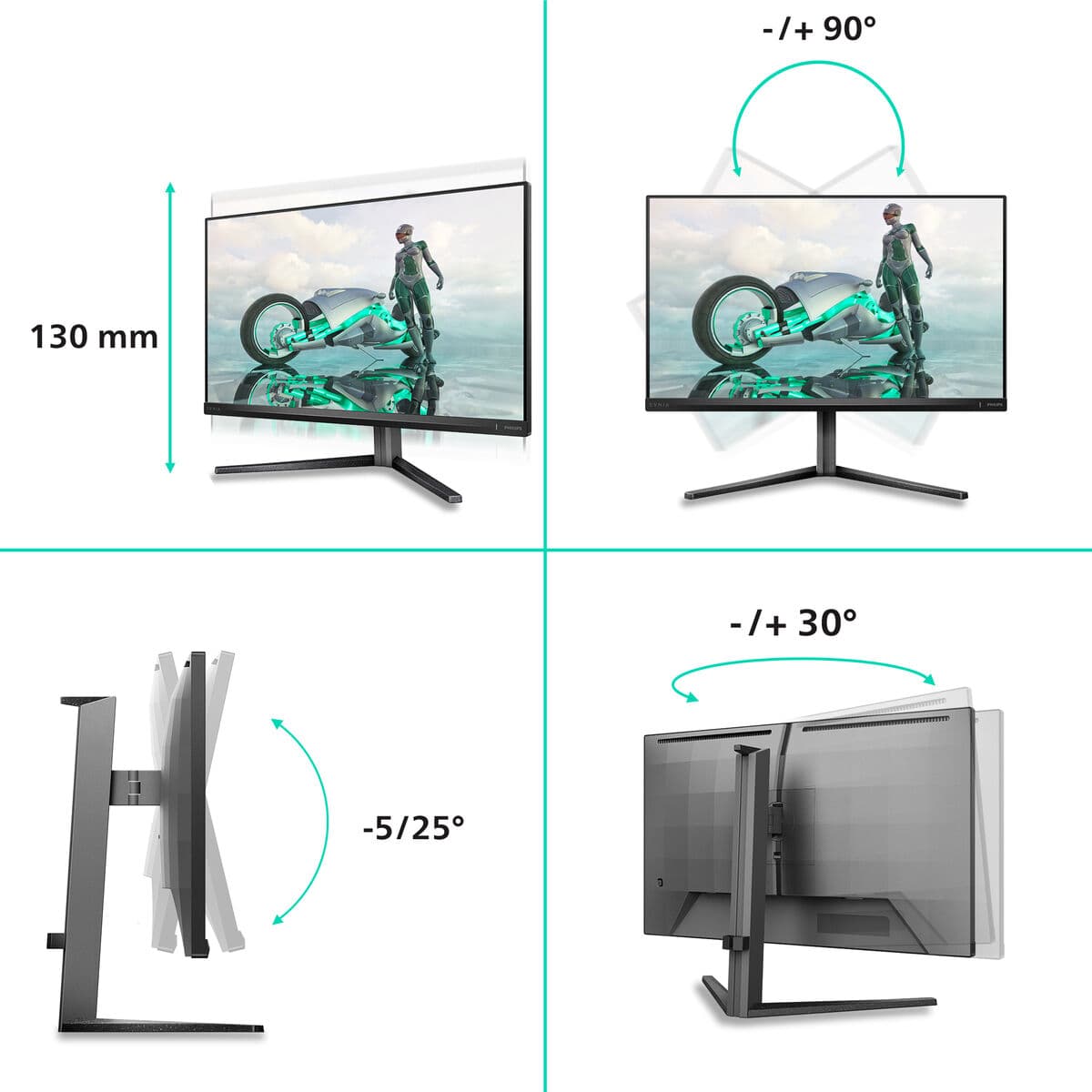 Monitor za Gaming Philips 27 IPS 3440X2160 4K 16:9 160HZ MNTR 4K Ultra HD 27" - Image 3