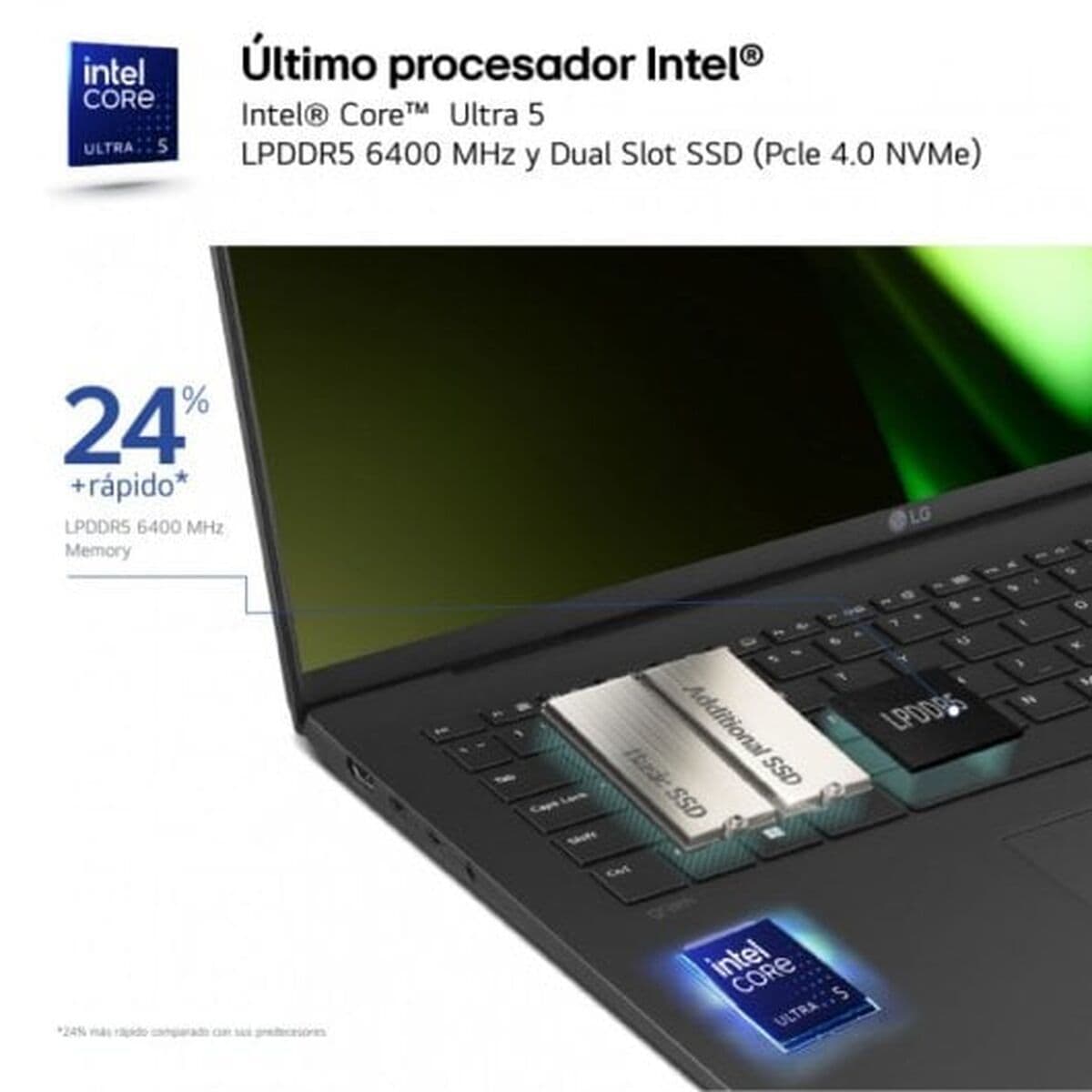 Laptop LG 14Z90S-G.AD78B Qwerty Español 14" 1,4 GHz Intel Core Ultra 7 155H 32 GB RAM 1 TB SSD (Reacondicionado A) - Image 16