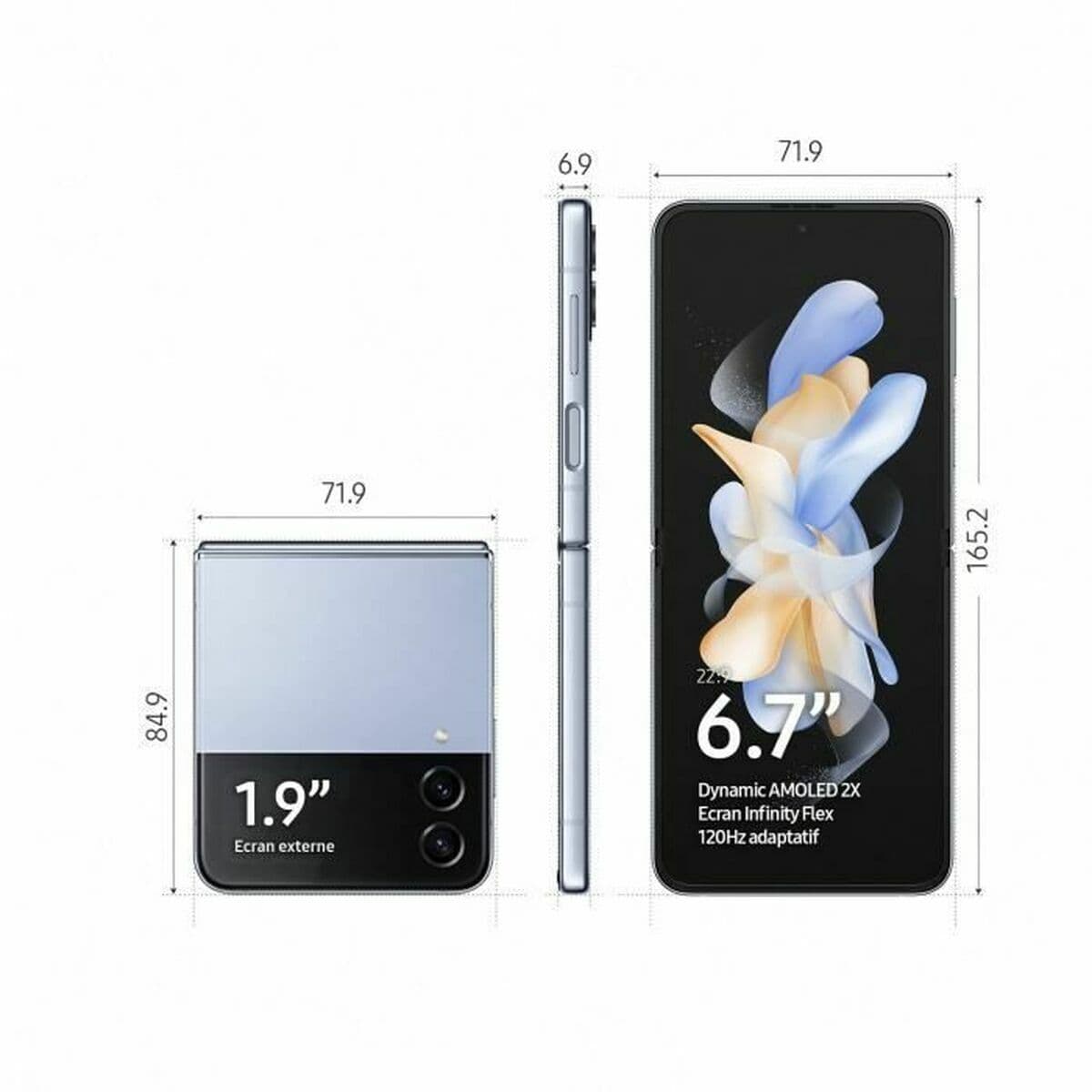 Smartphone Samsung Galaxy Z Flip4 5G 6,7" 5G 3840 x 2160 px 6,7" 8 GB RAM 256 GB Bleu 256 GB - Image 3