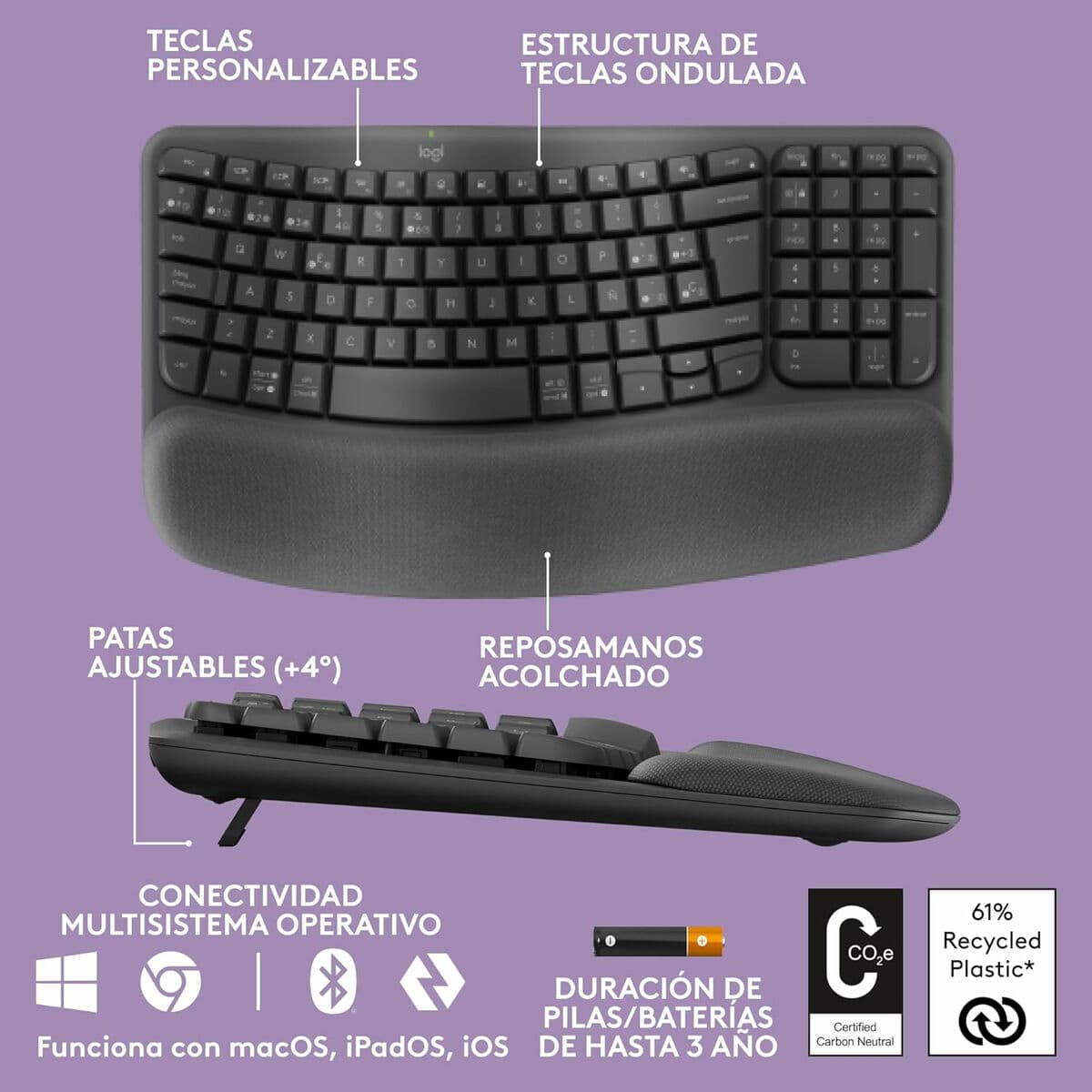 Clavier Logitech 920-012296 Graphite Espagnol QWERTY - Image 6