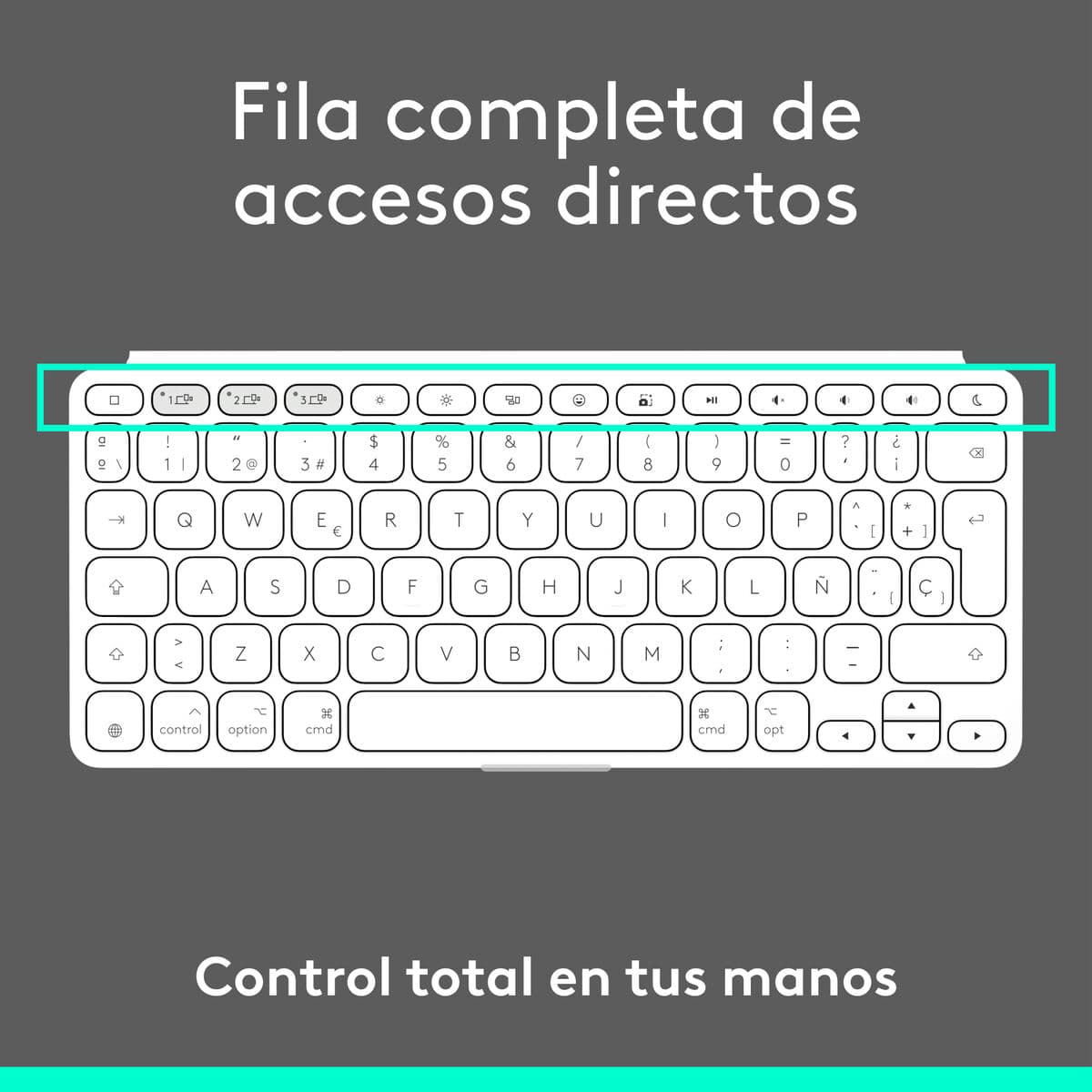 Clavier Bluetooth Logitech 920-013011 Espagnol Qwerty Gris Blanc/Gris - Image 3