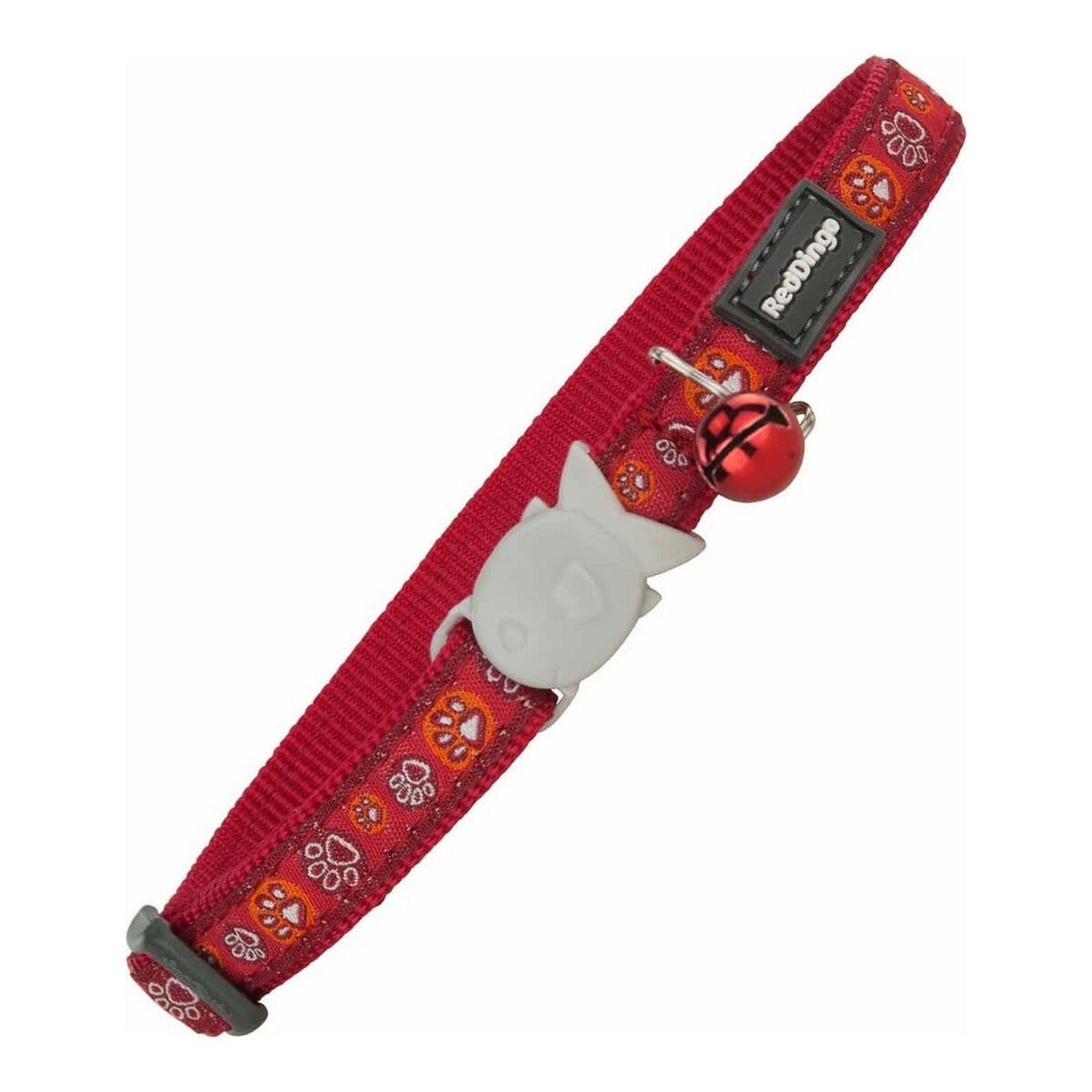 Kassi kaelarihm Red Dingo Style Punane 20-32 cm Loomade jalajäljed
