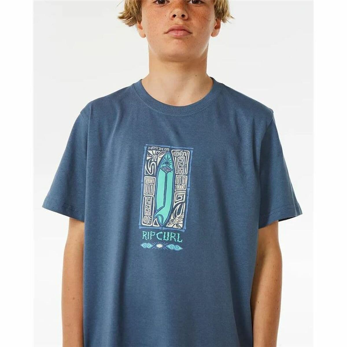 Barn T-shirt med kortärm Rip Curl Lost Island Blå - Image 4