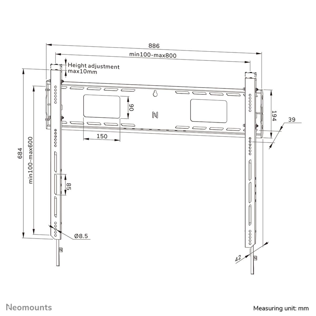 Support de TV Neomounts WL30-750BL18 43" - Image 6