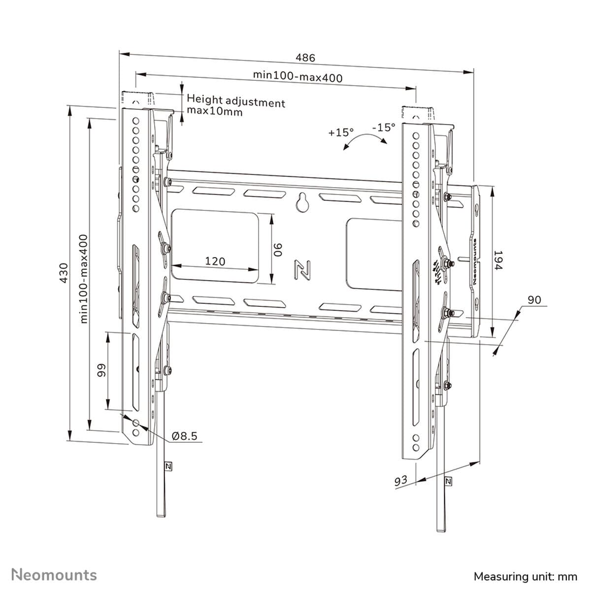 Support de TV Neomounts WL35-750BL14 32" 75" 100 kg - Image 2