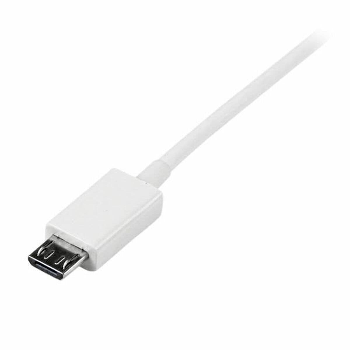 Cablu USB la micro USB Startech USBPAUB2MW Alb Galben (4 Unități) - Image 3