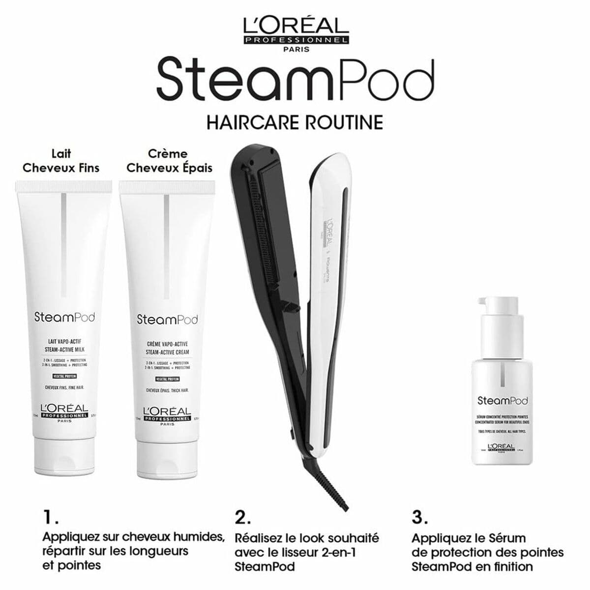 Lisseur à cheveux L'Oréal Paris E3141800 Blanc/Noir 2 en 1 Blanc - Image 2
