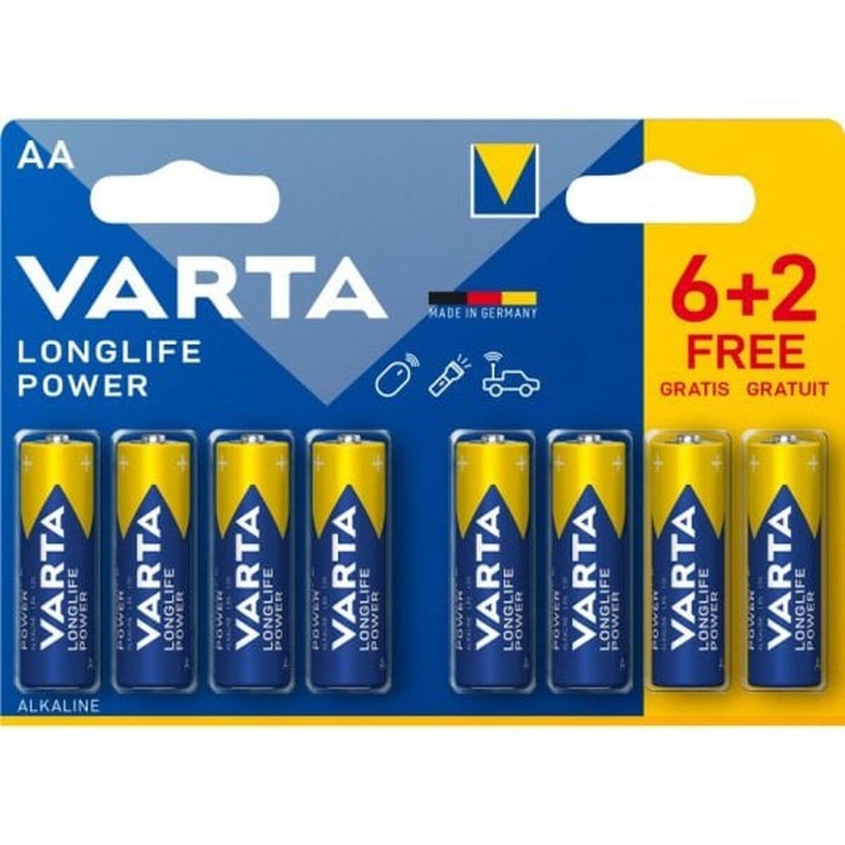 Šarminė baterija Varta LR6 AA 1,5V High Energy (8 pcs)