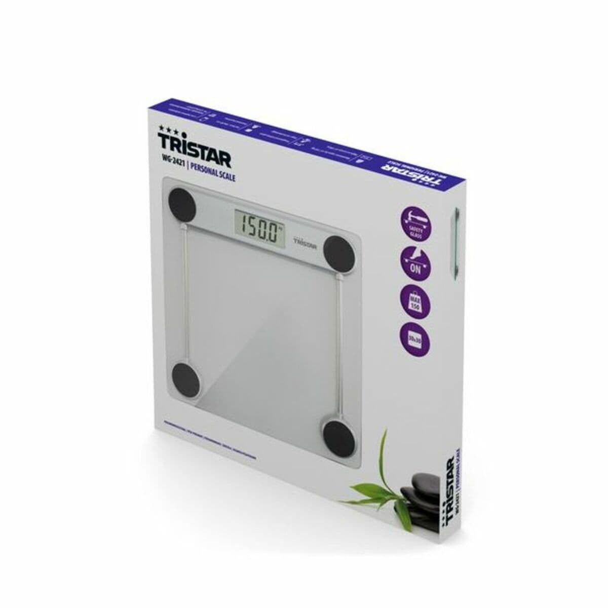 Báscula Digital de Baño Tristar WG-2421 Báscula Negro Transparente 150 kg - Image 2