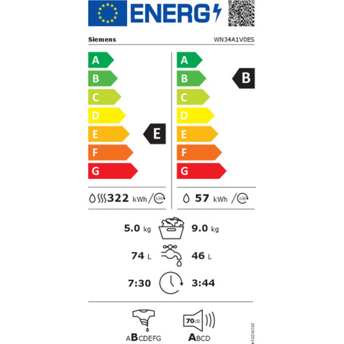 Washer - Dryer Siemens AG WN34A1V0ES 1400 rpm 5 kg 9 kg - Image 2