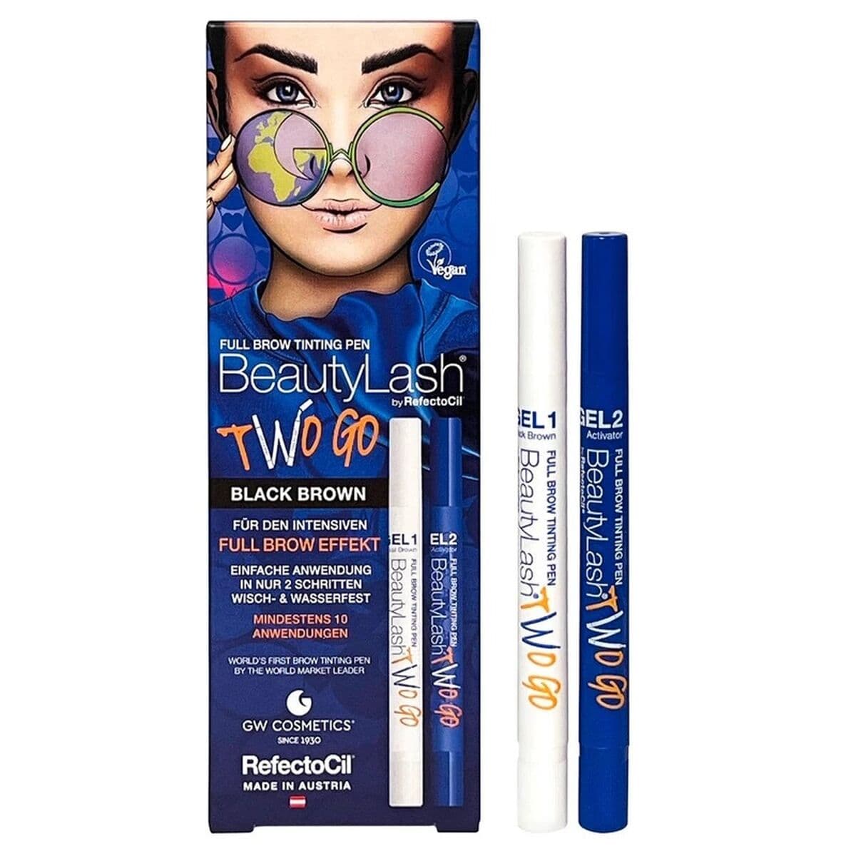 Tinta para pestanas RefectoCil BeautyLash Two Go Black Brown 2 Peças - Image 2