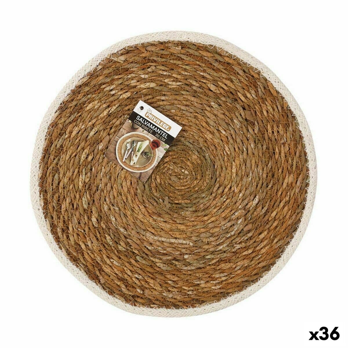 Bordsunderlägg Privilege Havsalger Brun Ø 30 cm (36 antal)