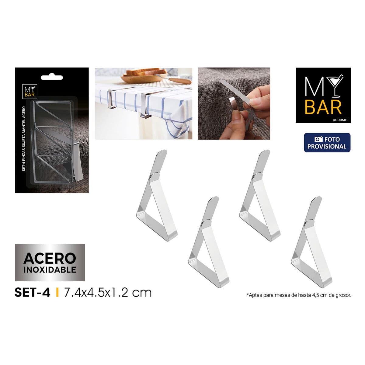 Laualina Klamber My Bar Hõbedane 7,4 x 4,5 x 1,2 cm 4 Tükid, osad (24 Ühikut) - Image 5