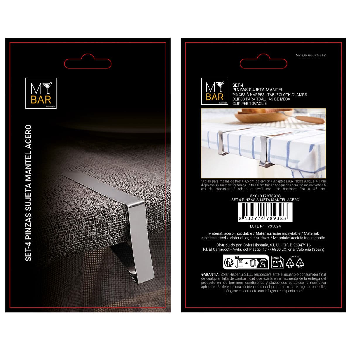 Laualina Klamber My Bar Hõbedane 7,4 x 4,5 x 1,2 cm 4 Tükid, osad (24 Ühikut) - Image 4