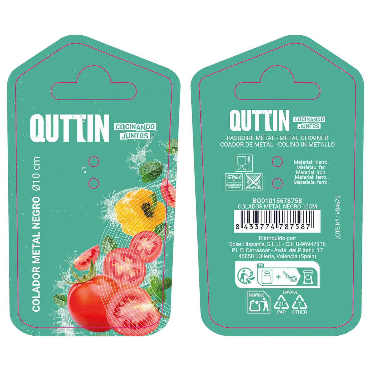 kurn Quttin Must Metall Ø 10 cm (24 Ühikut) - Image 5