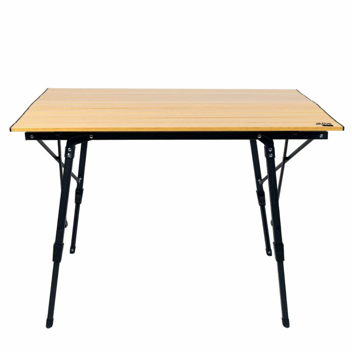 Table Klapptisch Aktive 90 x 70 x 57 cm Camping Schwarz Braun Aluminium - Image 2