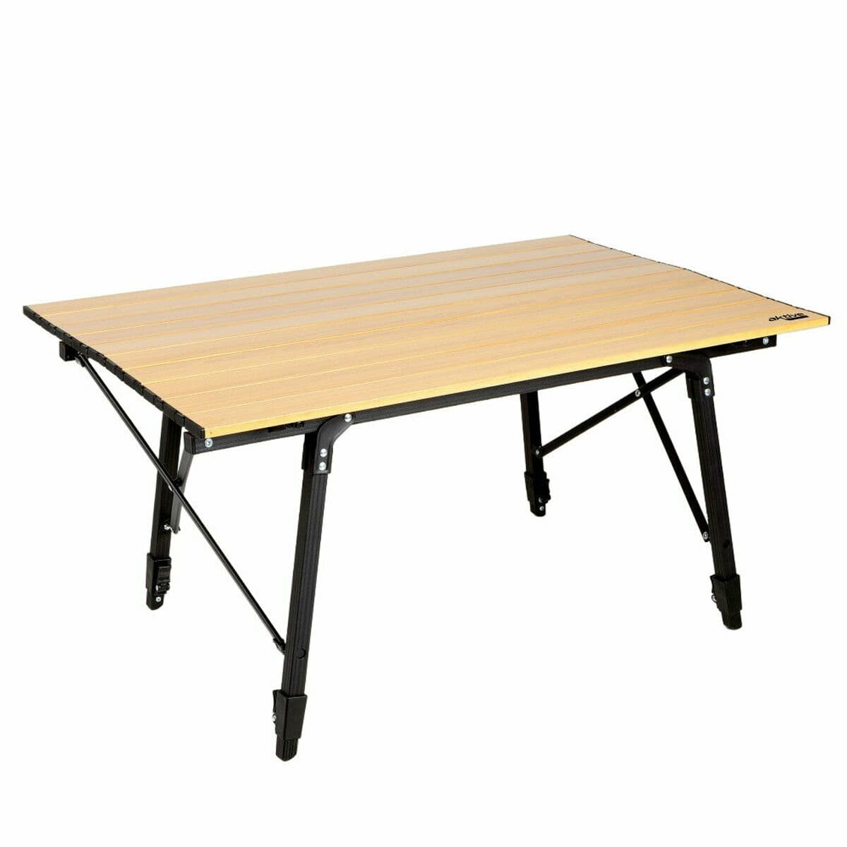 Table Klapptisch Aktive 90 x 70 x 57 cm Camping Schwarz Braun Aluminium - Image 3