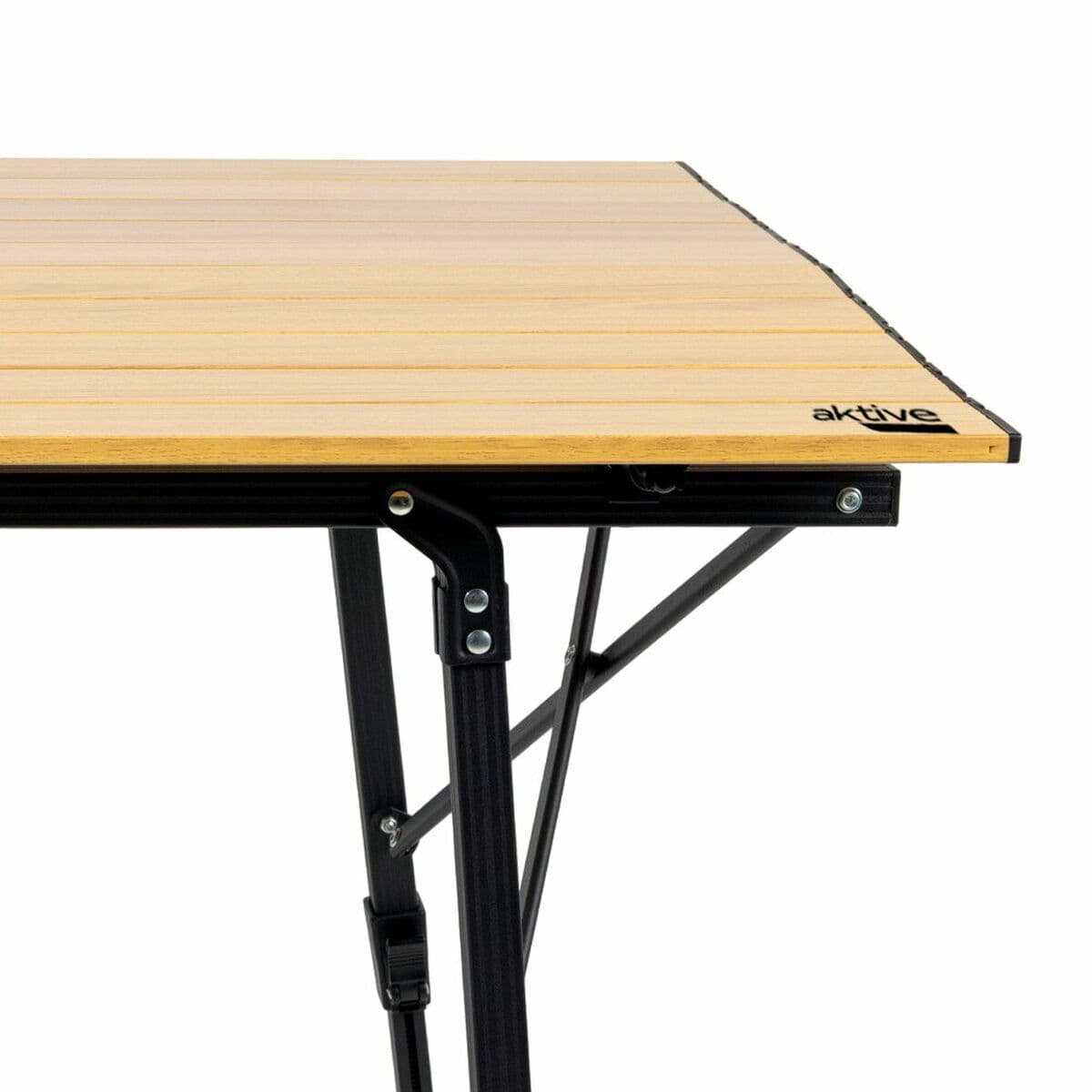 Table Klapptisch Aktive 90 x 70 x 57 cm Camping Schwarz Braun Aluminium - Image 4