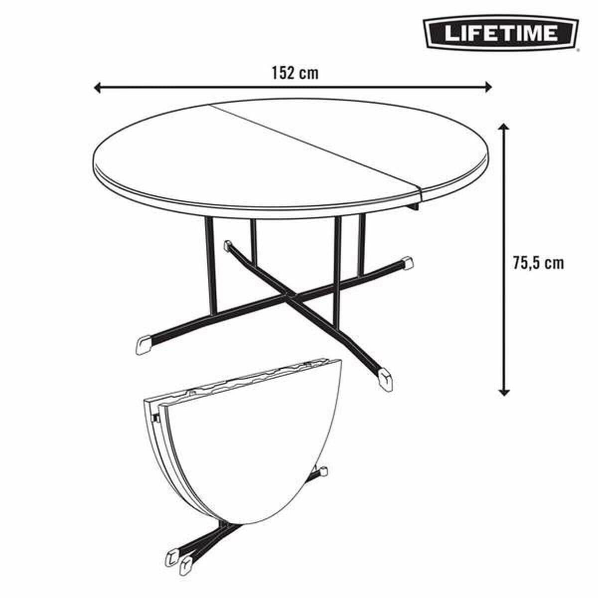 Mesa Plegable Lifetime Ø 152 cm Redonda - Image 7