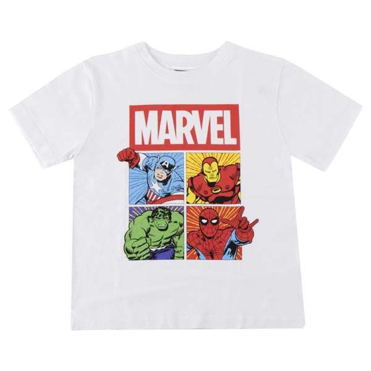 Camiseta de Manga Corta Infantil Marvel Blanco
