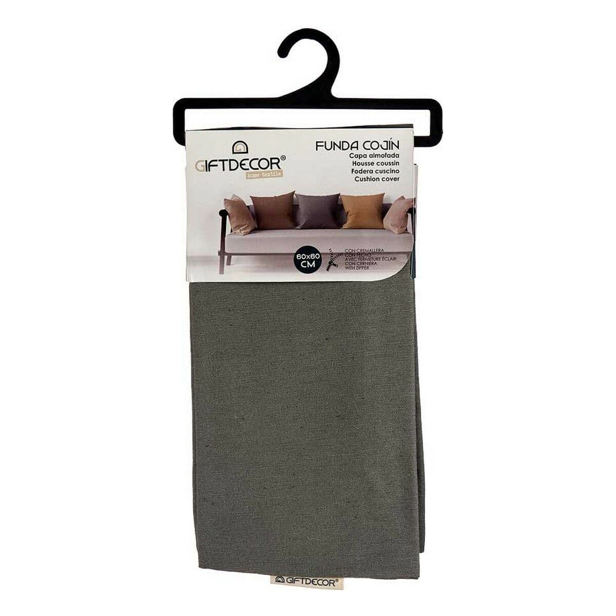 Funda de cojín Gift Decor Antracita 60 x 0,5 x 60 cm - Image 3