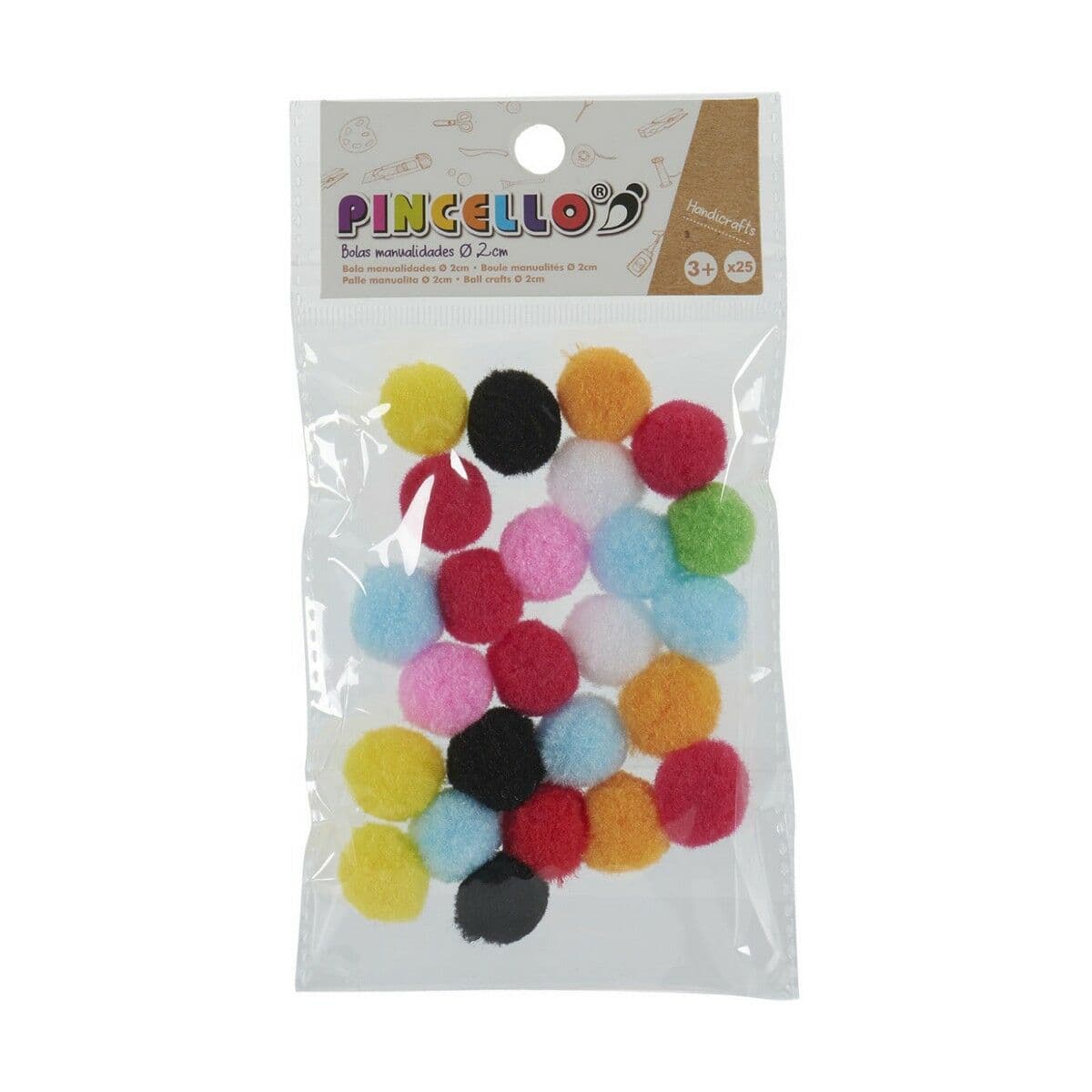Materiale per Lavori Fai da Te Pincello Palle Multicolore Ø 2 cm 12 Unità - Image 3