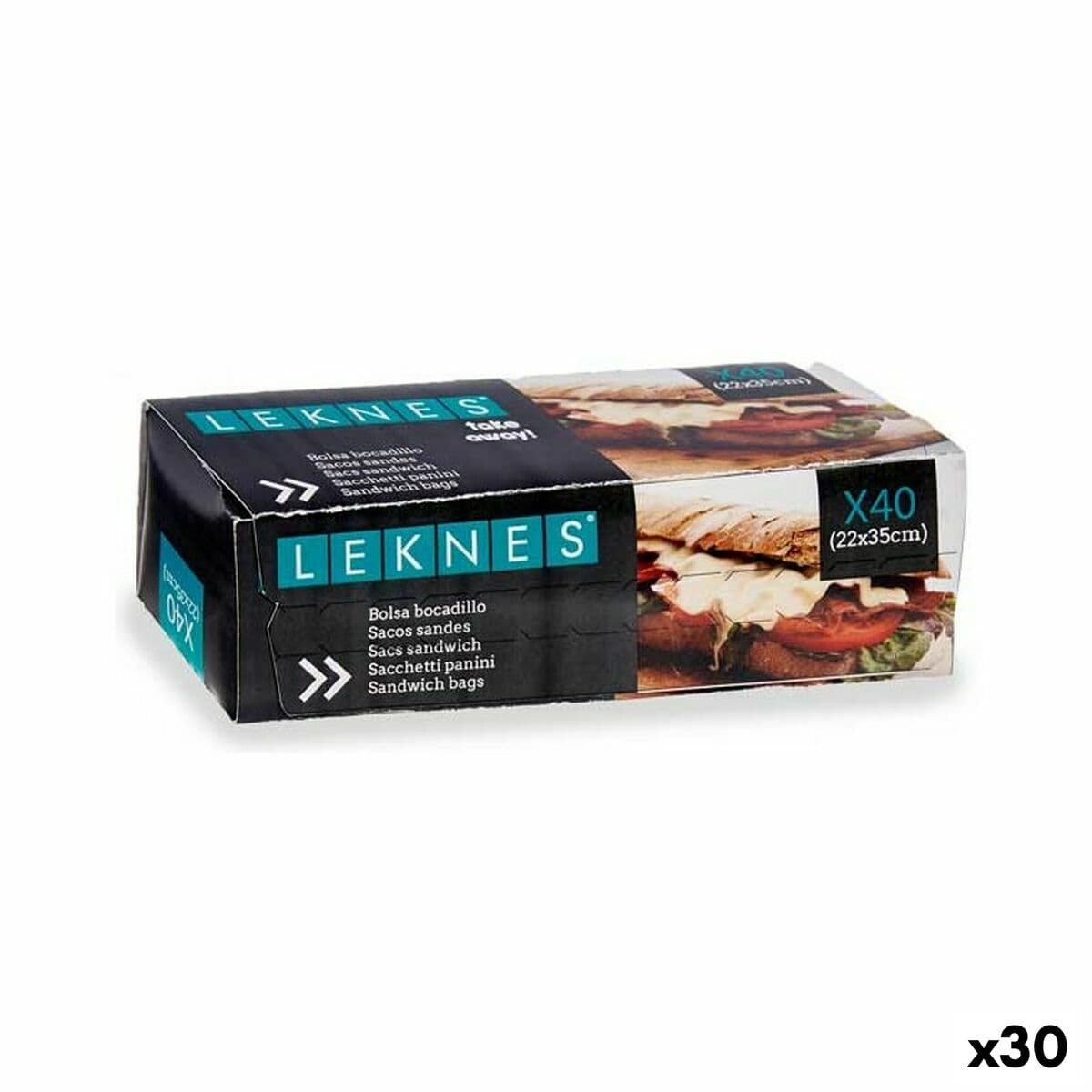 Set de Bolsas Reutilizables para Alimentos Leknes Blanco Polietileno 22 x 35 cm 21,5 x 1 x 34 cm 14,3 x 5,3 x 4,4 cm (30 unidade