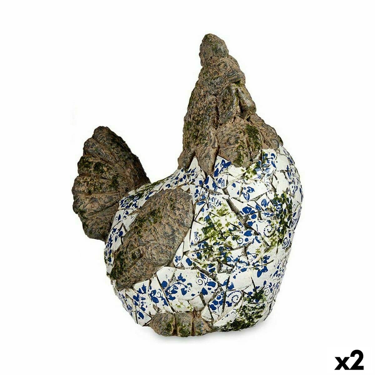 Figura Decorativa para Jardín Ibergarden Poliresina Gallina 22,5 x 39 x 34 cm (2 Unidades)
