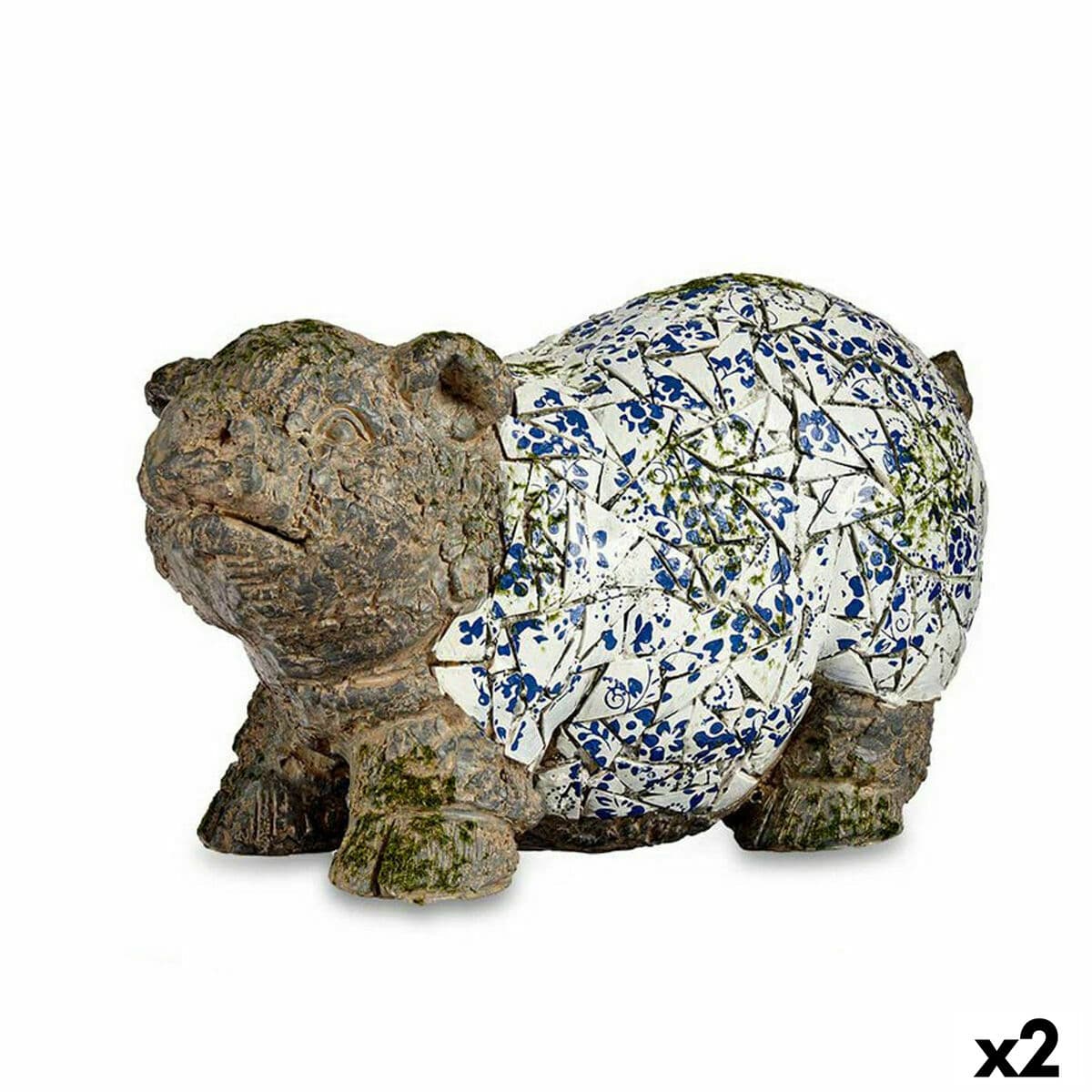 Figura Decorativa para Jardín Ibergarden Poliresina Cerdo 20,5 x 26 x 47 cm (2 Unidades)