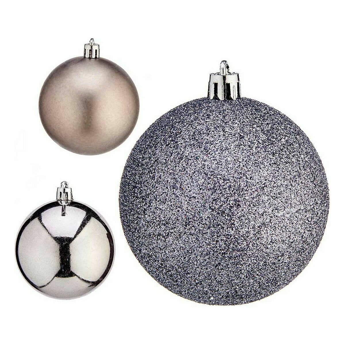 Set of Christmas balls Krist+ Silver Plastic Ø 7 cm (12 Units) - Image 2