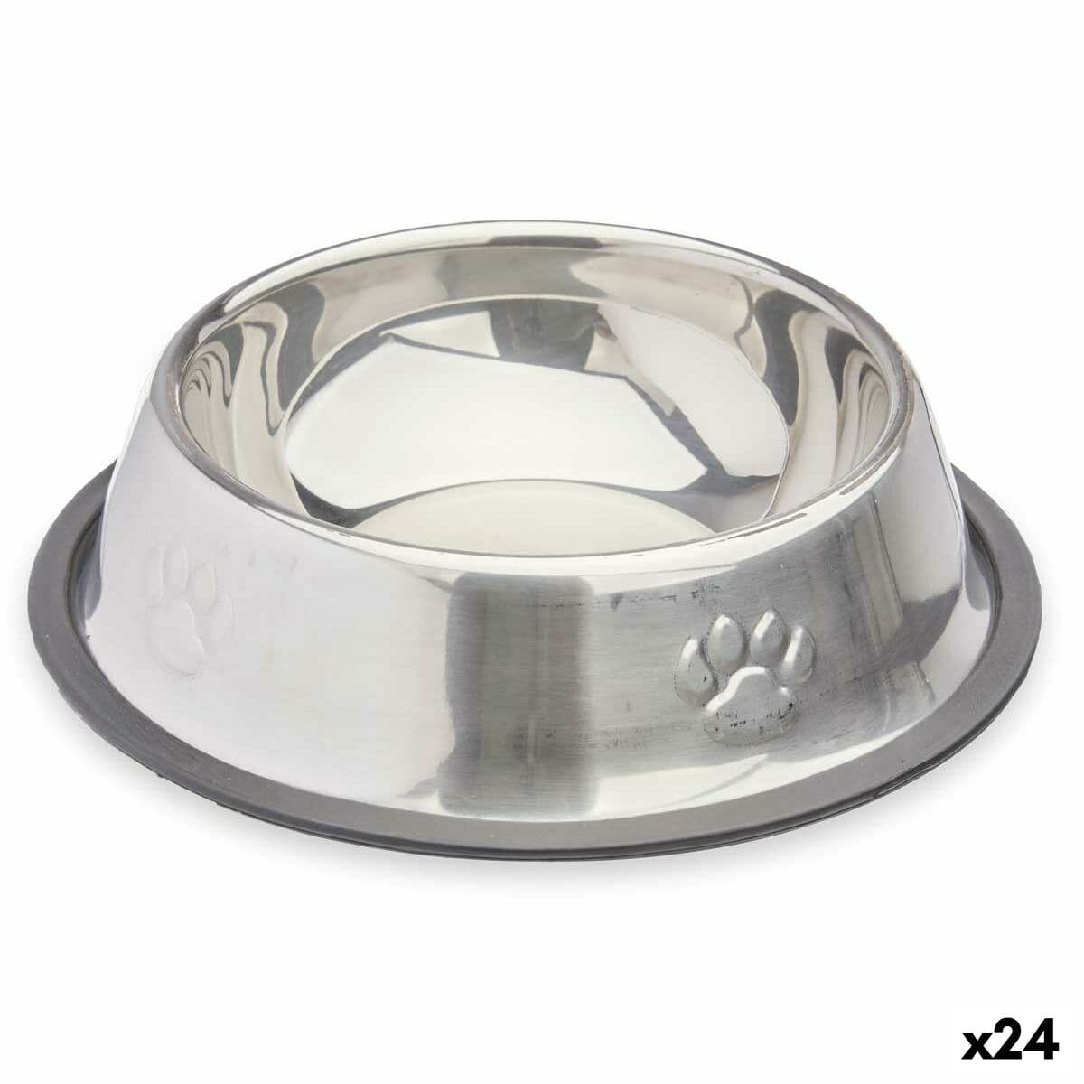 Dog Feeder Mascow Grey Silver Rubber Metal 18 x 4,5 x 18 cm 35 x 0,03 x 25 cm (24 Units)