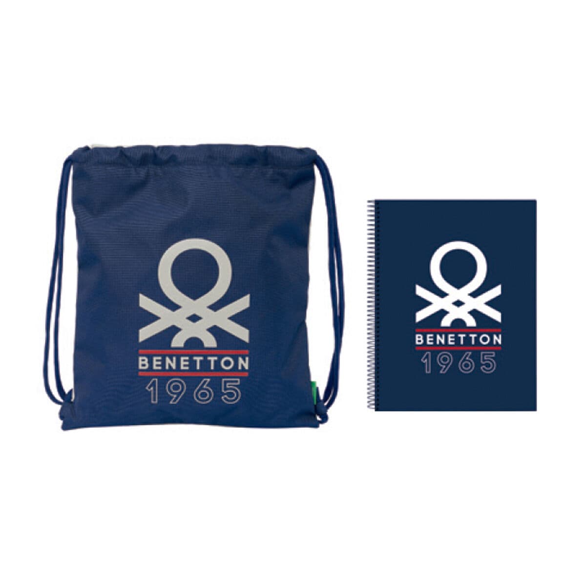 Papierwaren-Set Benetton Varsity Grau Marineblau 2 Stücke - Image 2