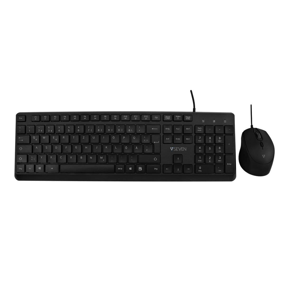 clavier et souris V7 CKU350ES Noir Espagnol Qwerty - Image 2