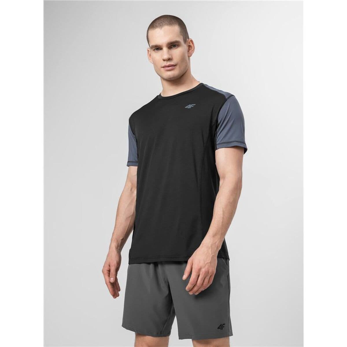 Herren Kurzarm-T-Shirt 4F Schwarz - Image 3