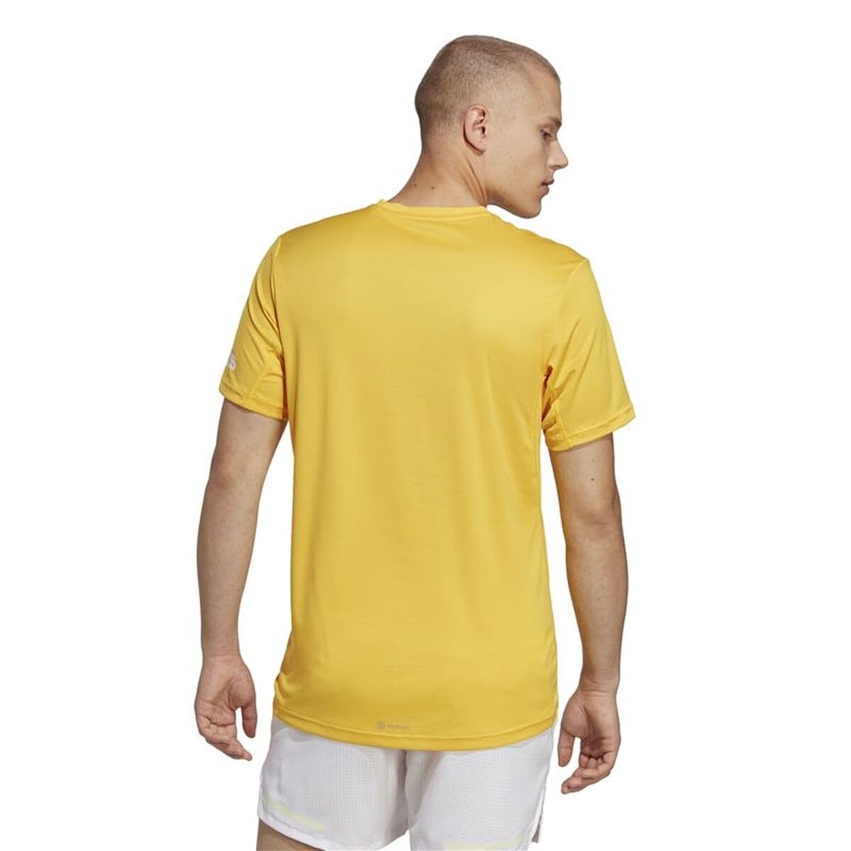 Herren Kurzarm-T-Shirt Adidas Run It Gelb - Image 4