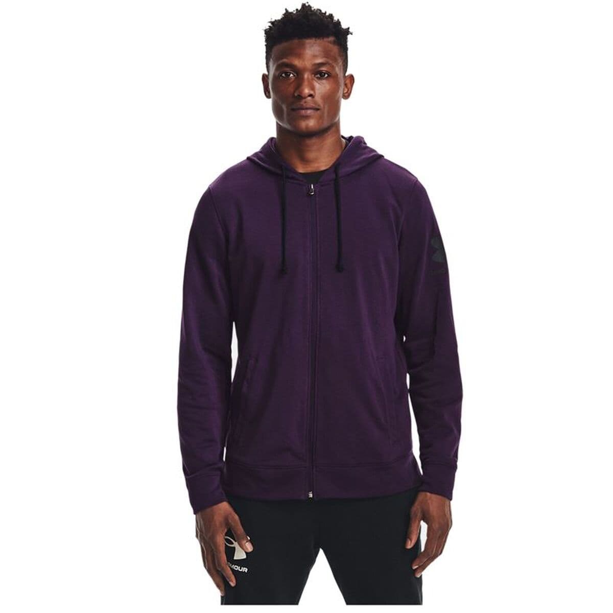 Sportjackefür Herren Under Armour Rival Terry Magenta - Image 3