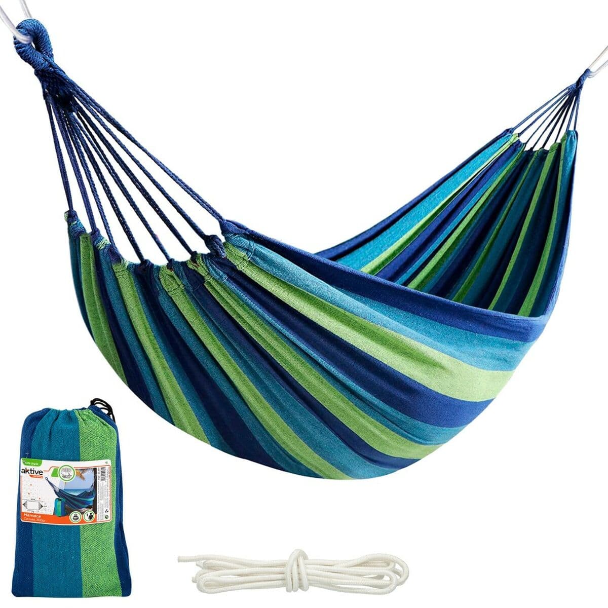 Hammock Aktive Sinine 200 x 0,4 x 100 cm (6 Ühikut) - Image 3