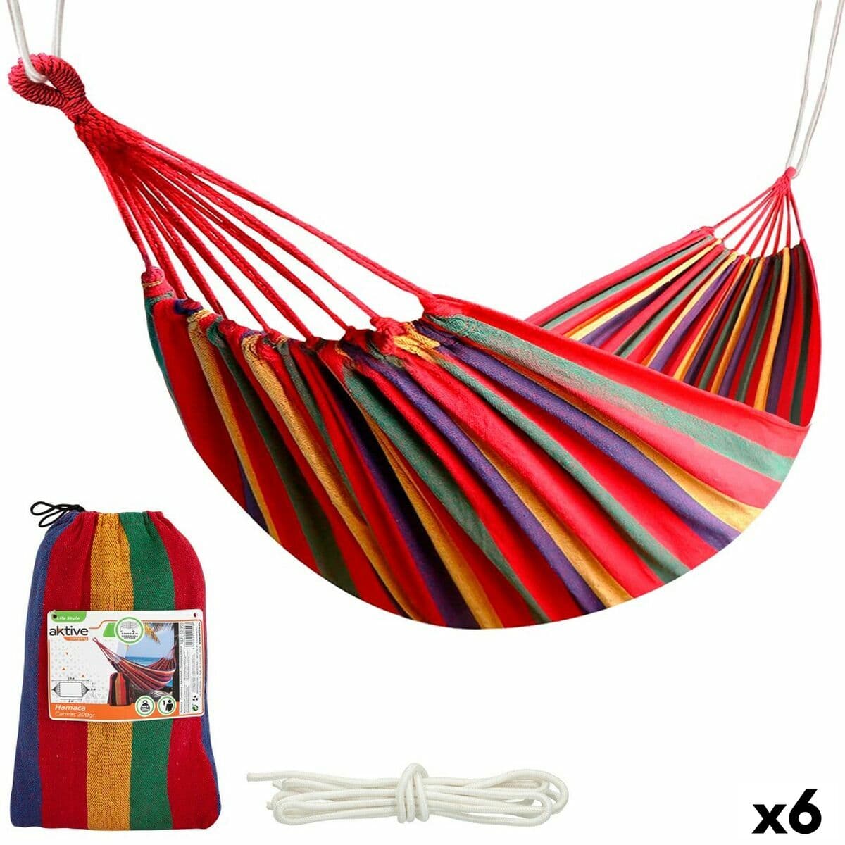Hammock Aktive Oranž 200 x 0,4 x 100 cm (6 Ühikut) - Image 2
