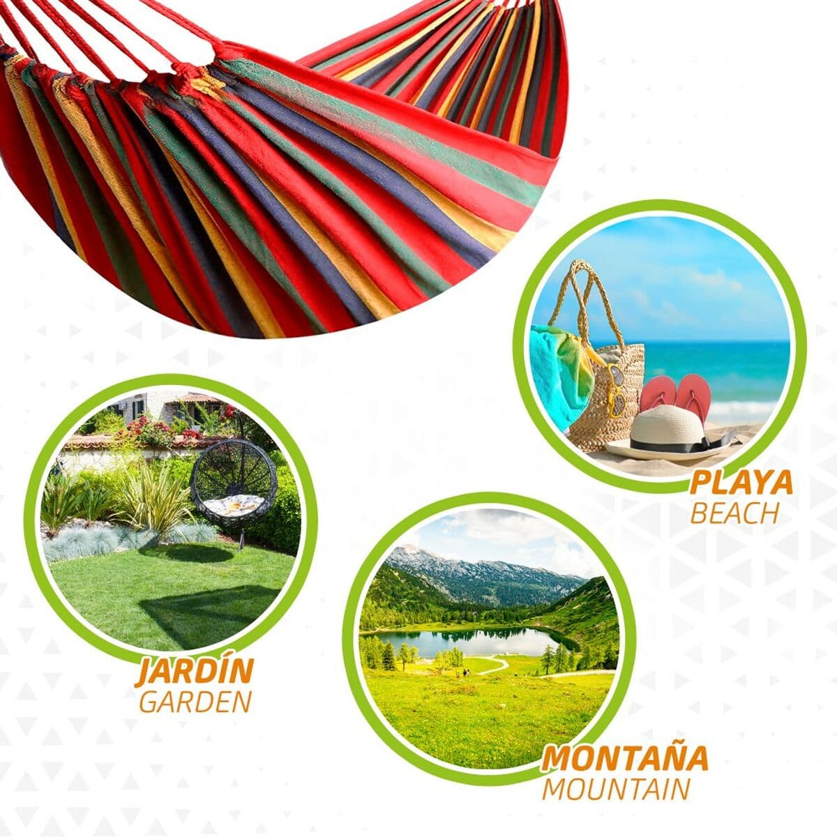 Hammock Aktive Oranž 200 x 0,4 x 100 cm (6 Ühikut) - Image 6