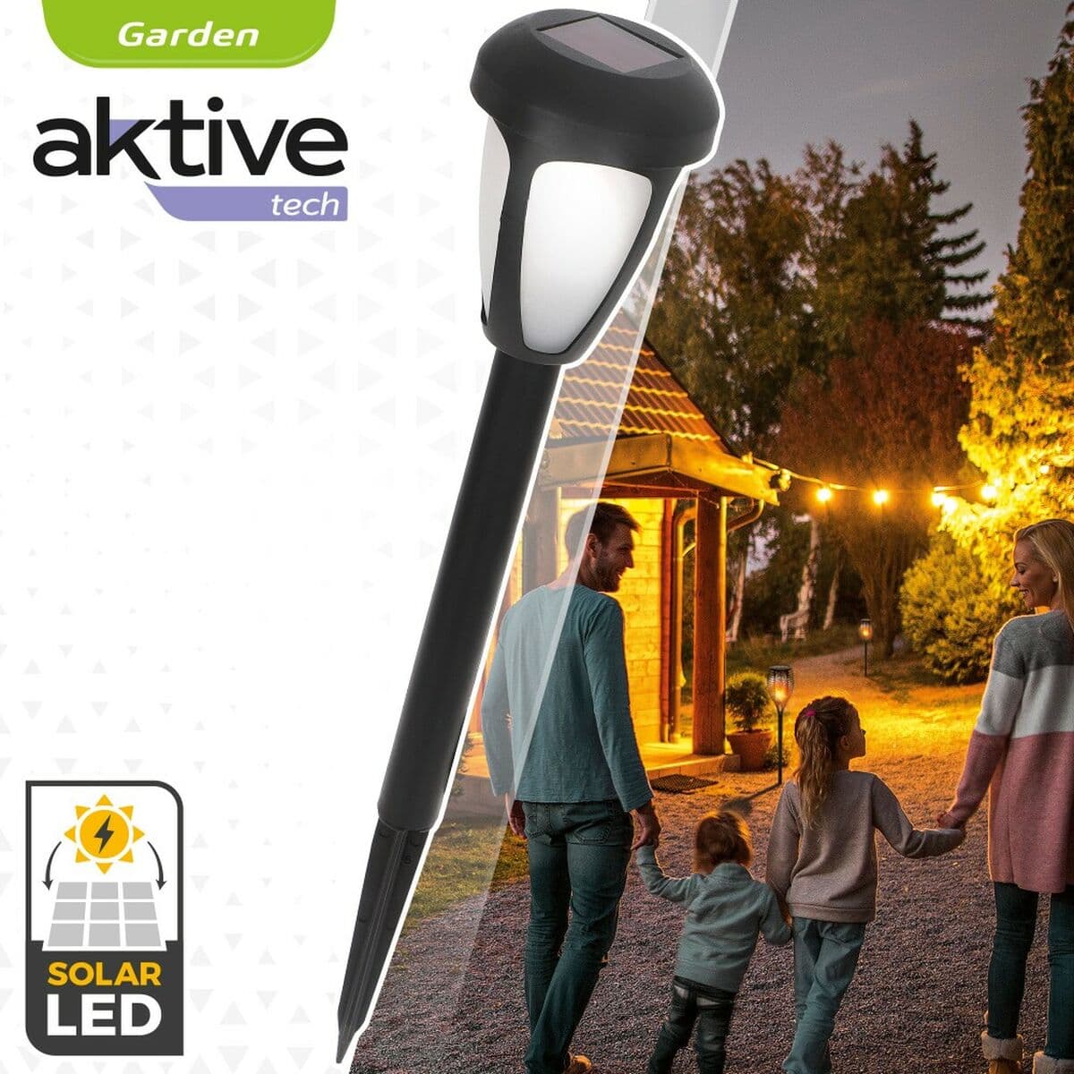 Set de estacas solares de jardín Aktive 12 Piezas Plástico 7 x 37 x 7 cm (24 Unidades) - Image 3