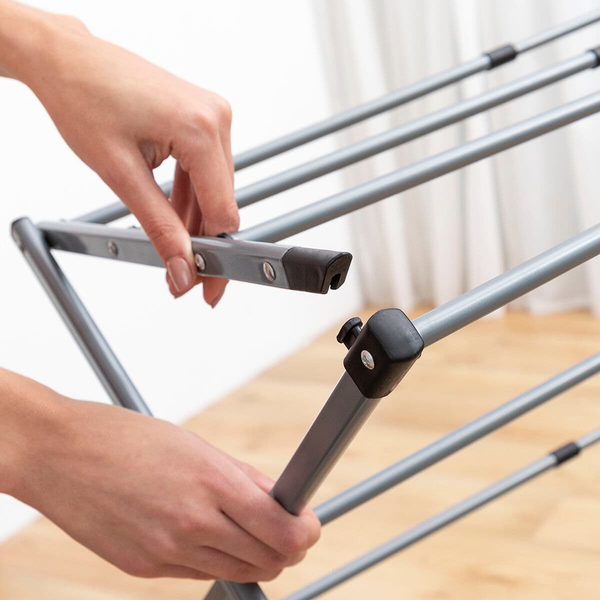 Tendedero Metálico Plegable y Extensible con 3 Alturas Cloxy InnovaGoods 11 barras - Image 5