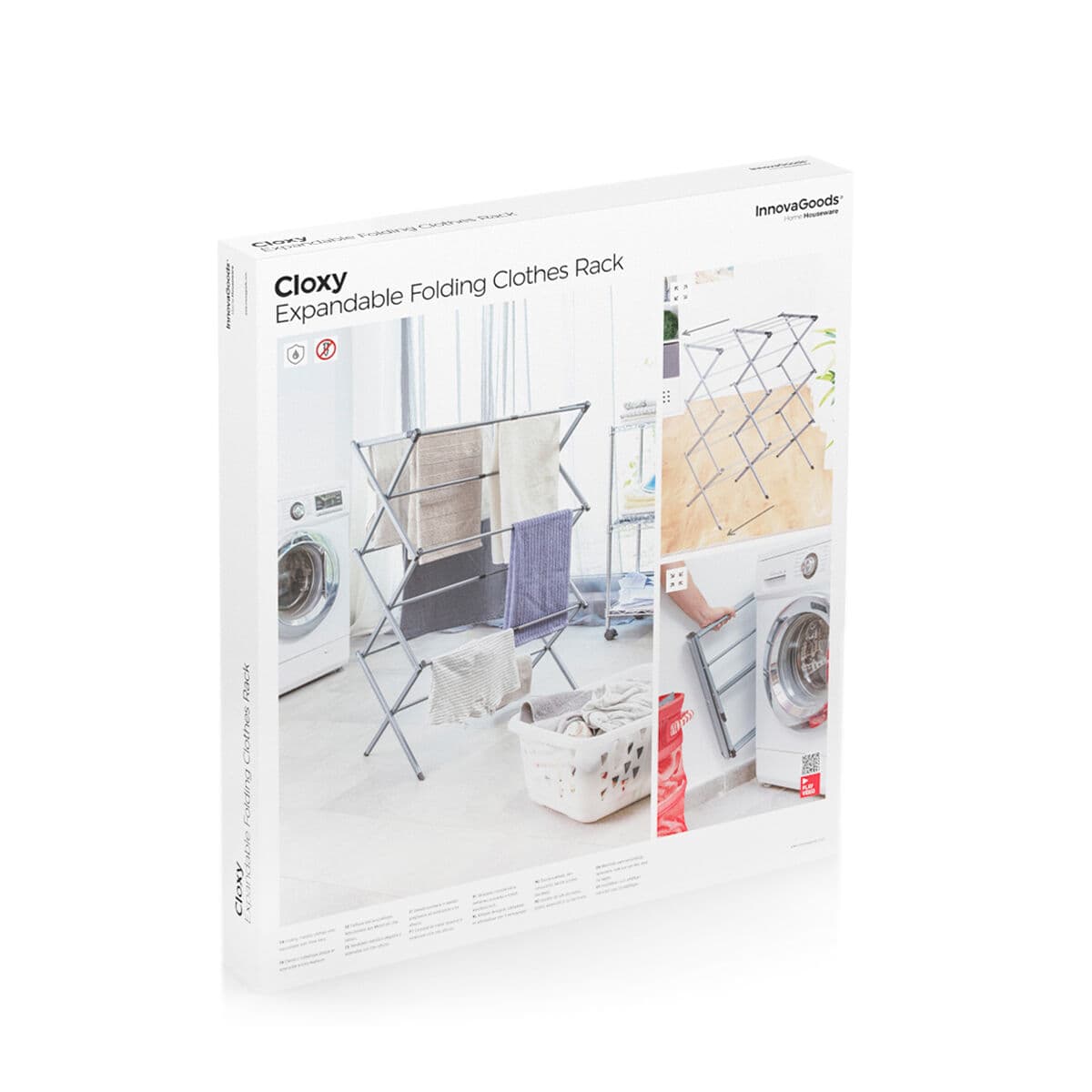 Tendedero Metálico Plegable y Extensible con 3 Alturas Cloxy InnovaGoods 11 barras - Image 12