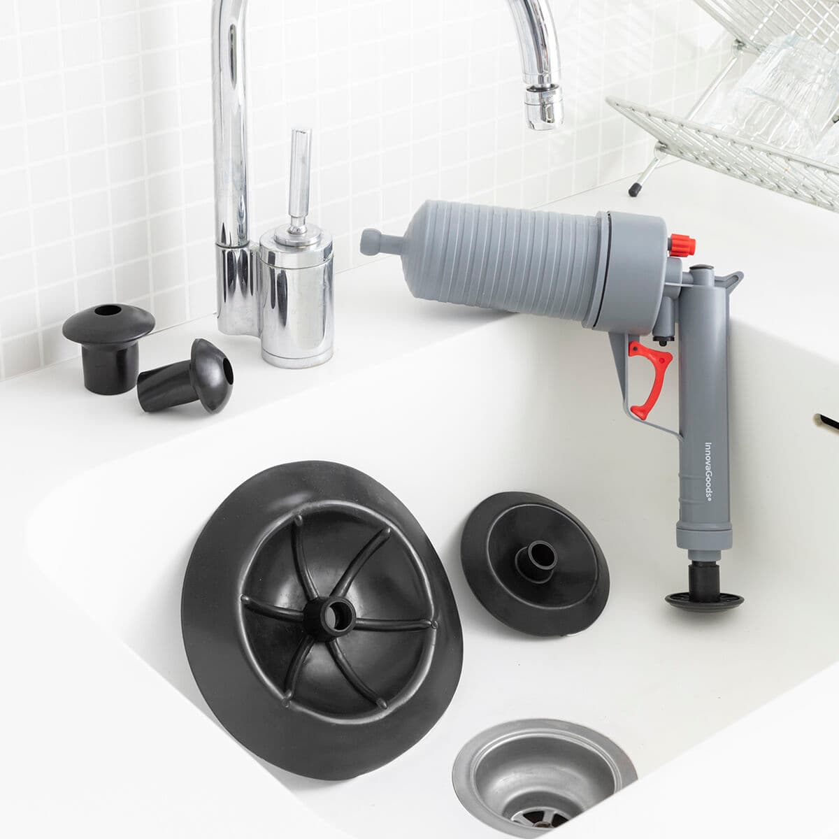 Uniwersalny Pistolet do Udrażniania Rur poprzez Sprężone Powietrze z Adapterami KlinGun InnovaGoods - Image 3