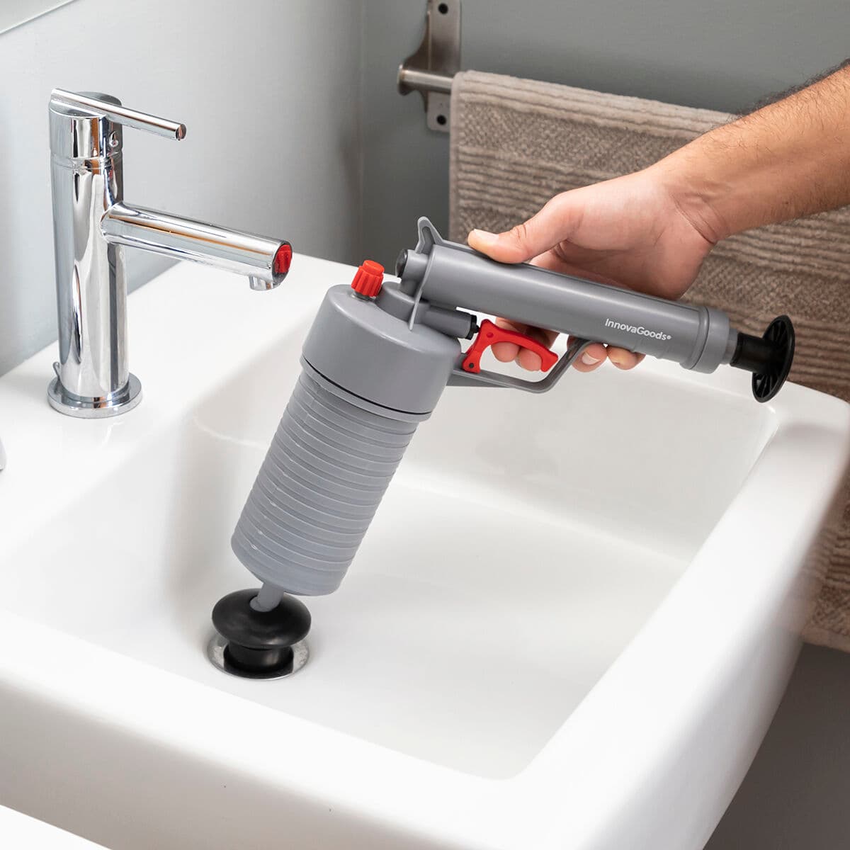 Uniwersalny Pistolet do Udrażniania Rur poprzez Sprężone Powietrze z Adapterami KlinGun InnovaGoods - Image 4