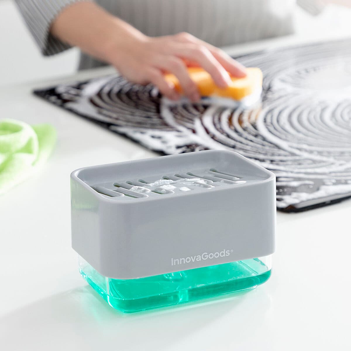 Seifenspender 2 in 1 für Spülbecken Pushoap InnovaGoods - Image 6