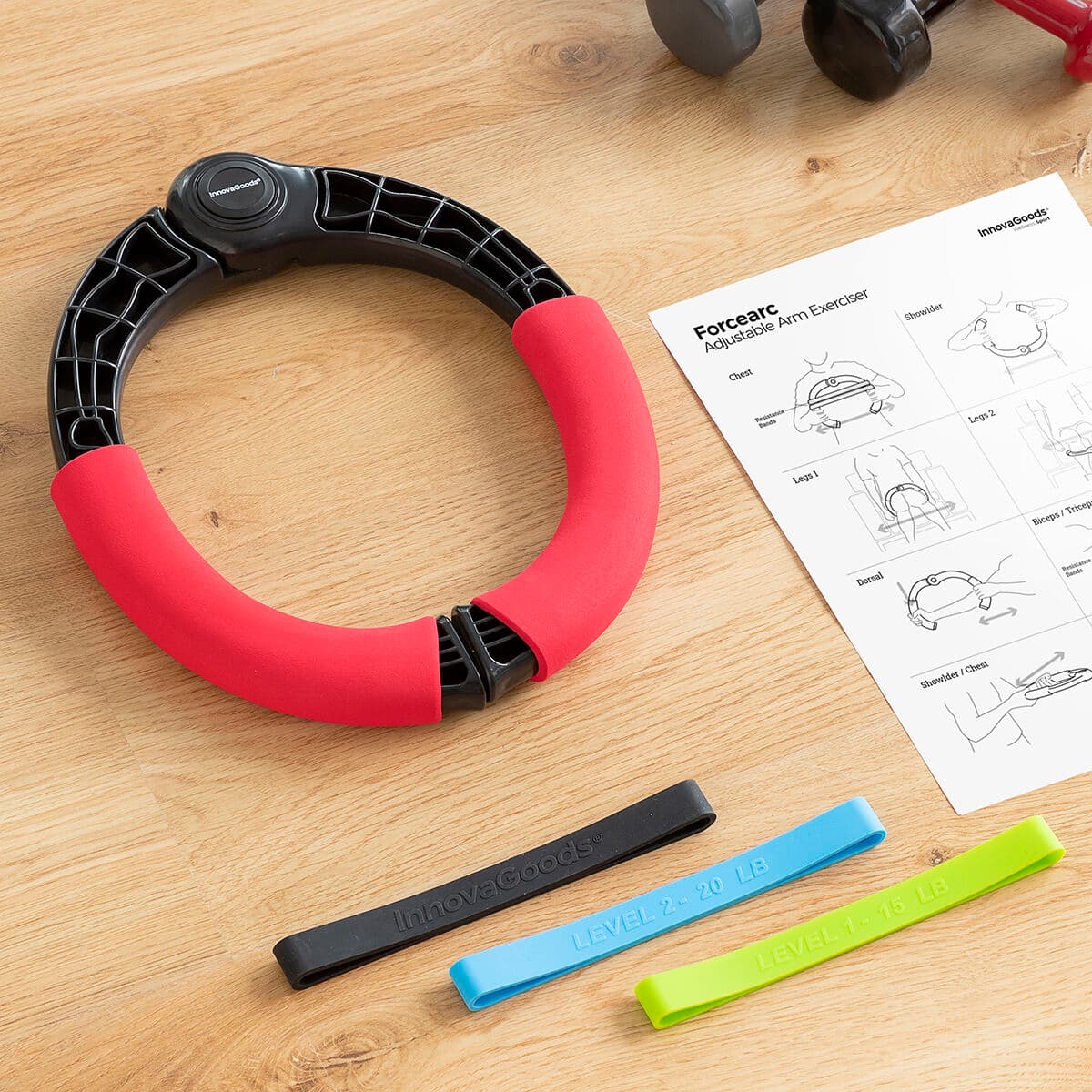 Verstellbarer Armtrainer mit Widerstandsgurt und Übungsanleitung Forcearc InnovaGoods - Image 3